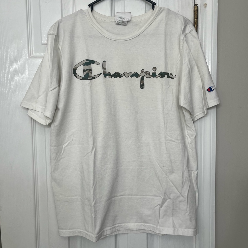 Champion White Camo Logo Men's Tee